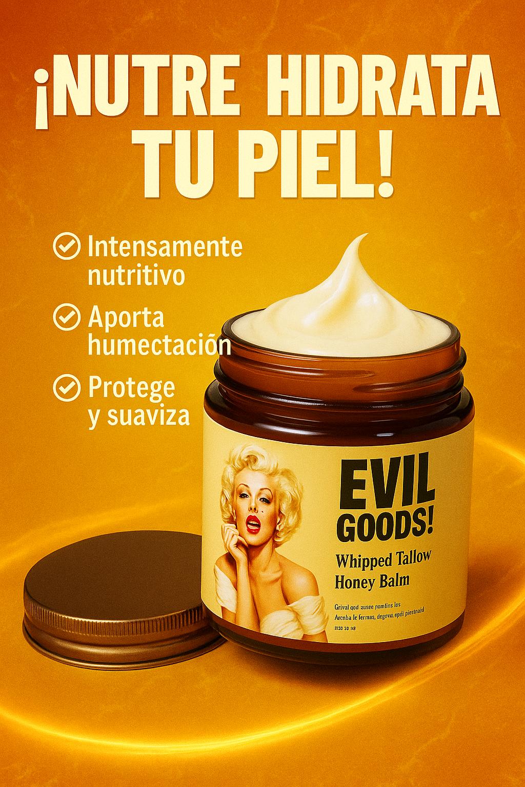 ✨ EVILGOODS™ BÁLSAMO REJUVENECEDOR – REVITALIZA TU PIEL CON SEBO DE RES Y MIEL DE MANUKA 100% NATURAL 🍯