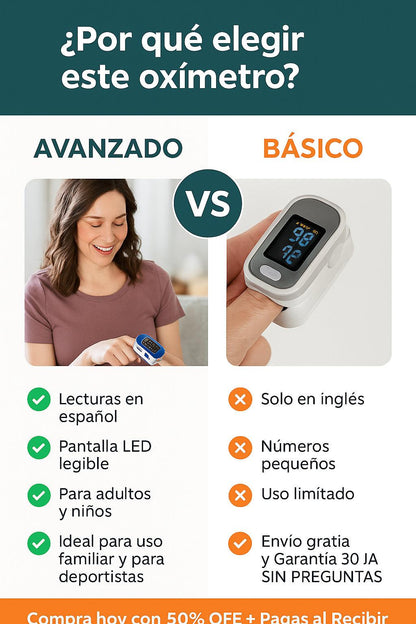 🩺!Oxímetro de pulso 2 en 1 - 60% de descuento - Compra y paga en casa ✅