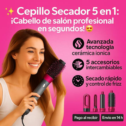 ✨  CEPILLO 5 EN 1 - LOOK PROFESIONAL EN CASA - OFERTA MEGA NAVIDAD 🔥