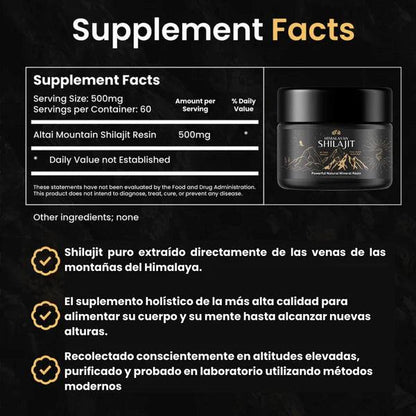 Shilajit 50g 100% Puro del Himalaya 💎 — Recupera tu Energía, Equilibra tu Vida, Transforma tu Bienestar.