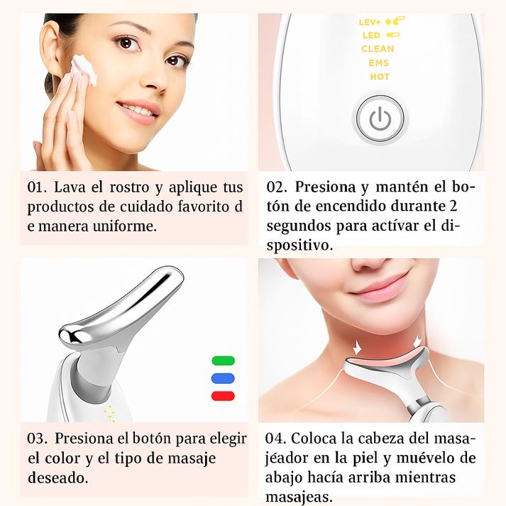 ✨ Masajeador Facial Premium – Antiarrugas y reafirma el cuello 🌈