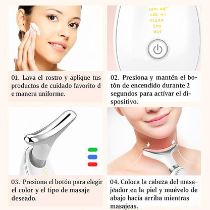 ✨ Masajeador Facial Premium – Antiarrugas y reafirma el cuello 🌈