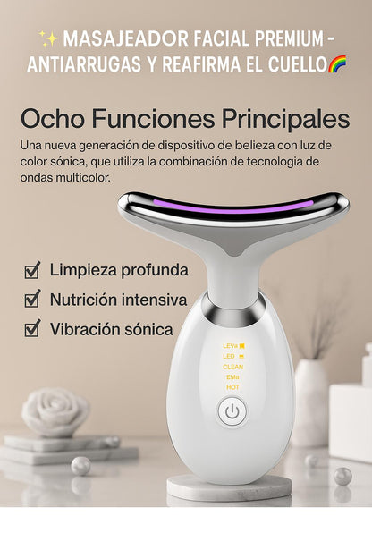 ✨ Masajeador Facial Premium – Antiarrugas y reafirma el cuello 🌈
