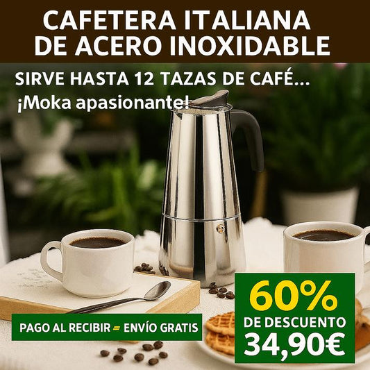 Cafetera italiana con capacidad para 12 tazas | 600 ml (6 tazas)