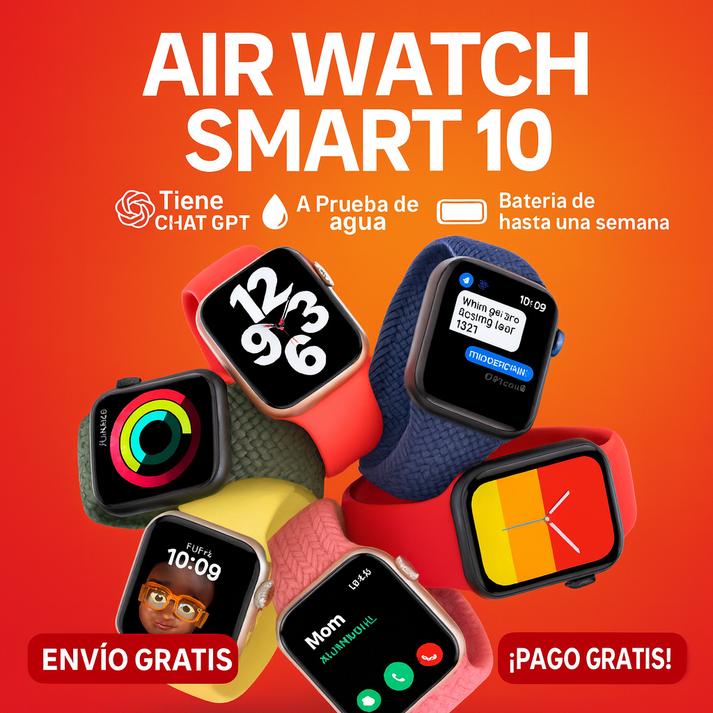 ⌚️ AirWatch™ Series 10 PRO | 70% DE DESCUENTO SOLO HOY + 🎁 REGALO PREMIUM INCLUIDO 🔥