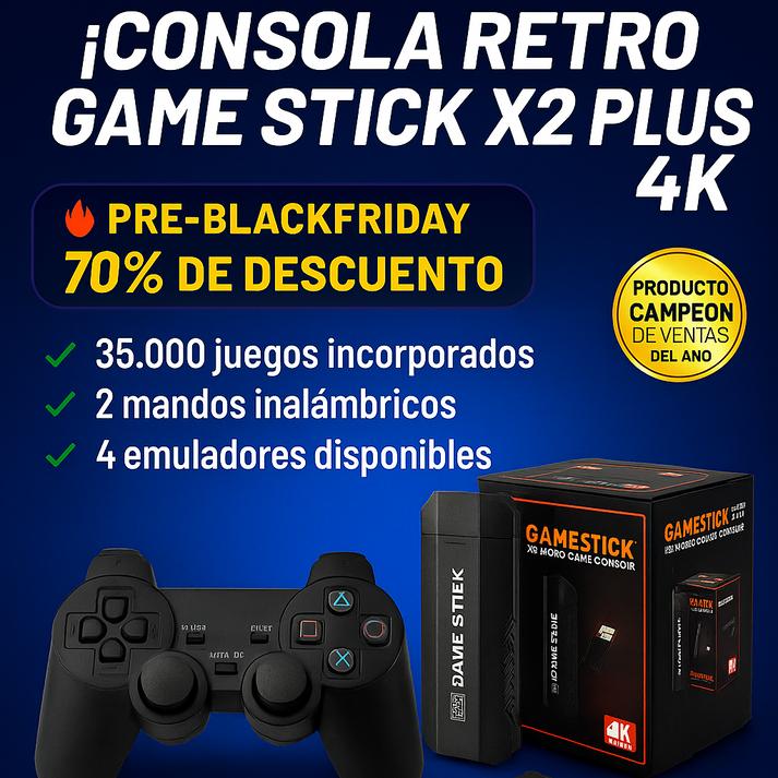 PRÉ-BLACK FRIDAY - Consola retro game stick X2 plus 4k