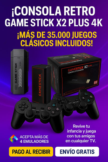 PRÉ-BLACK FRIDAY - Consola retro game stick X2 plus 4k