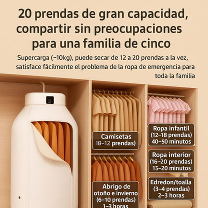 🔥 SECADORA ELÉTRICA PORTÁTIL con temporizador – Adiós a la ropa húmeda del invierno, ¡Seca en minutos sin aumentar tu factura de luz! 🍃