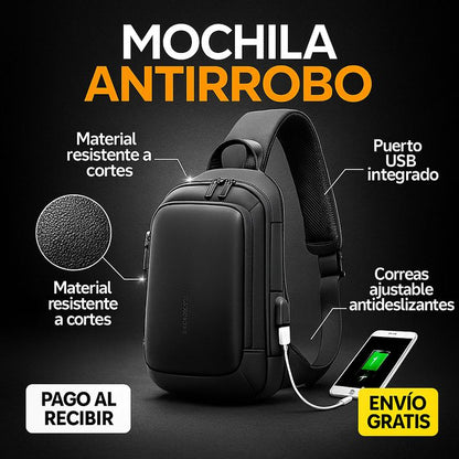 Bolso cruzado antirrobo negro - 70% SOLO HOY ¡APROVECHA AHORA!