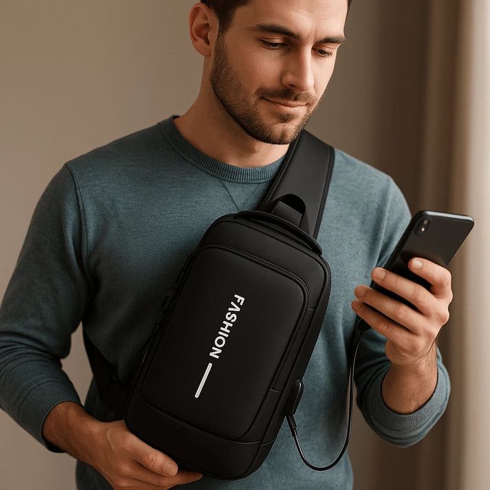 Bolso cruzado antirrobo negro - 70% SOLO HOY ¡APROVECHA AHORA!