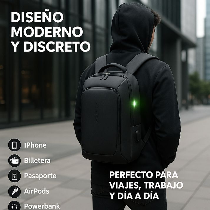 Bolso cruzado antirrobo negro - 70% SOLO HOY ¡APROVECHA AHORA!