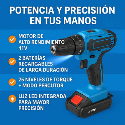 POTENCIA Y PRECISIÓN EN TUS MANOS – Pack Profesional Taladro Percutor + Regalos Exclusivos 🔥Calentamiento NAVIDAD🔥