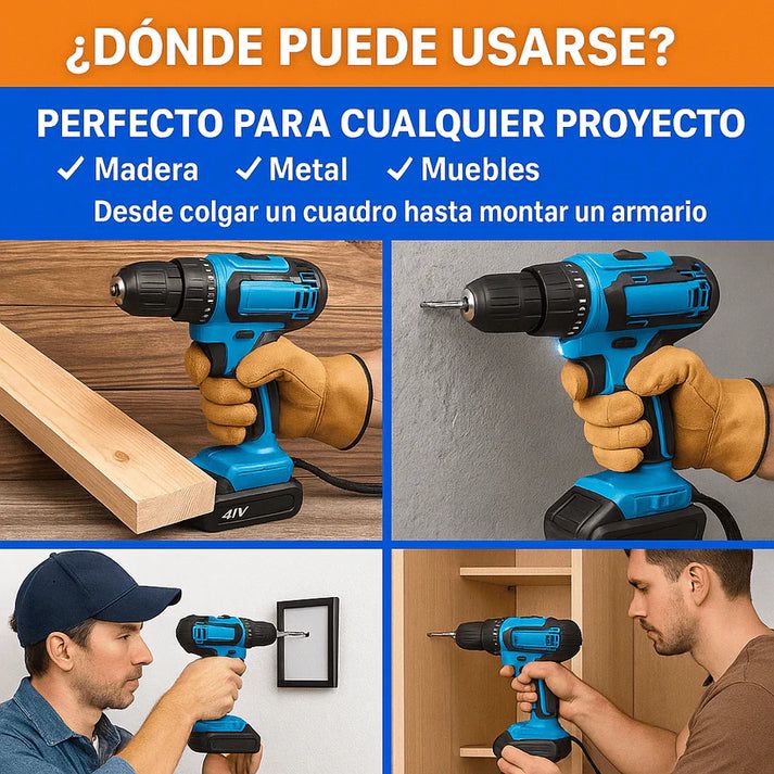 POTENCIA Y PRECISIÓN EN TUS MANOS – Pack Profesional Taladro Percutor + Regalos Exclusivos 🔥Calentamiento NAVIDAD🔥