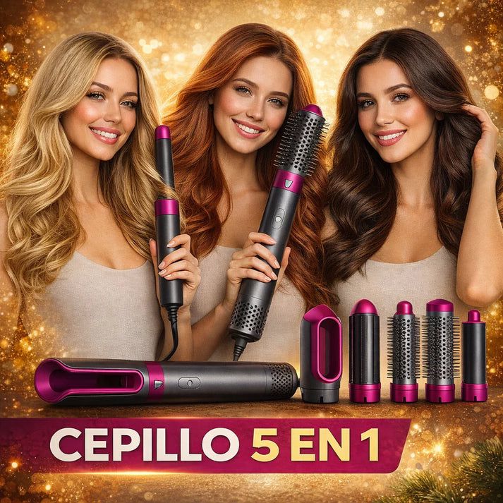 ✨  CEPILLO 5 EN 1 - LOOK PROFESIONAL EN CASA - OFERTA MEGA NAVIDAD 🔥