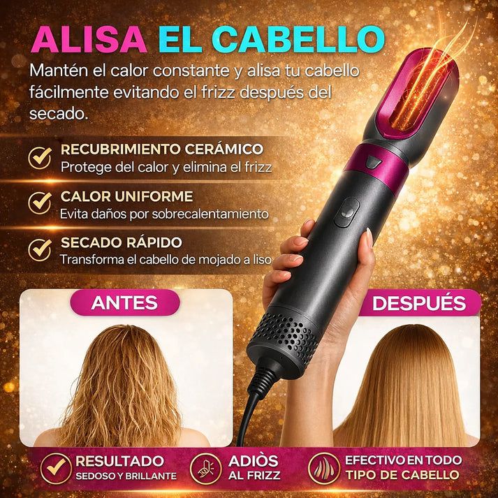 ✨  CEPILLO 5 EN 1 - LOOK PROFESIONAL EN CASA - OFERTA MEGA NAVIDAD 🔥