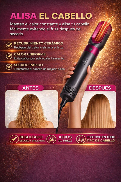 ✨  CEPILLO 5 EN 1 - LOOK PROFESIONAL EN CASA - OFERTA MEGA NAVIDAD 🔥