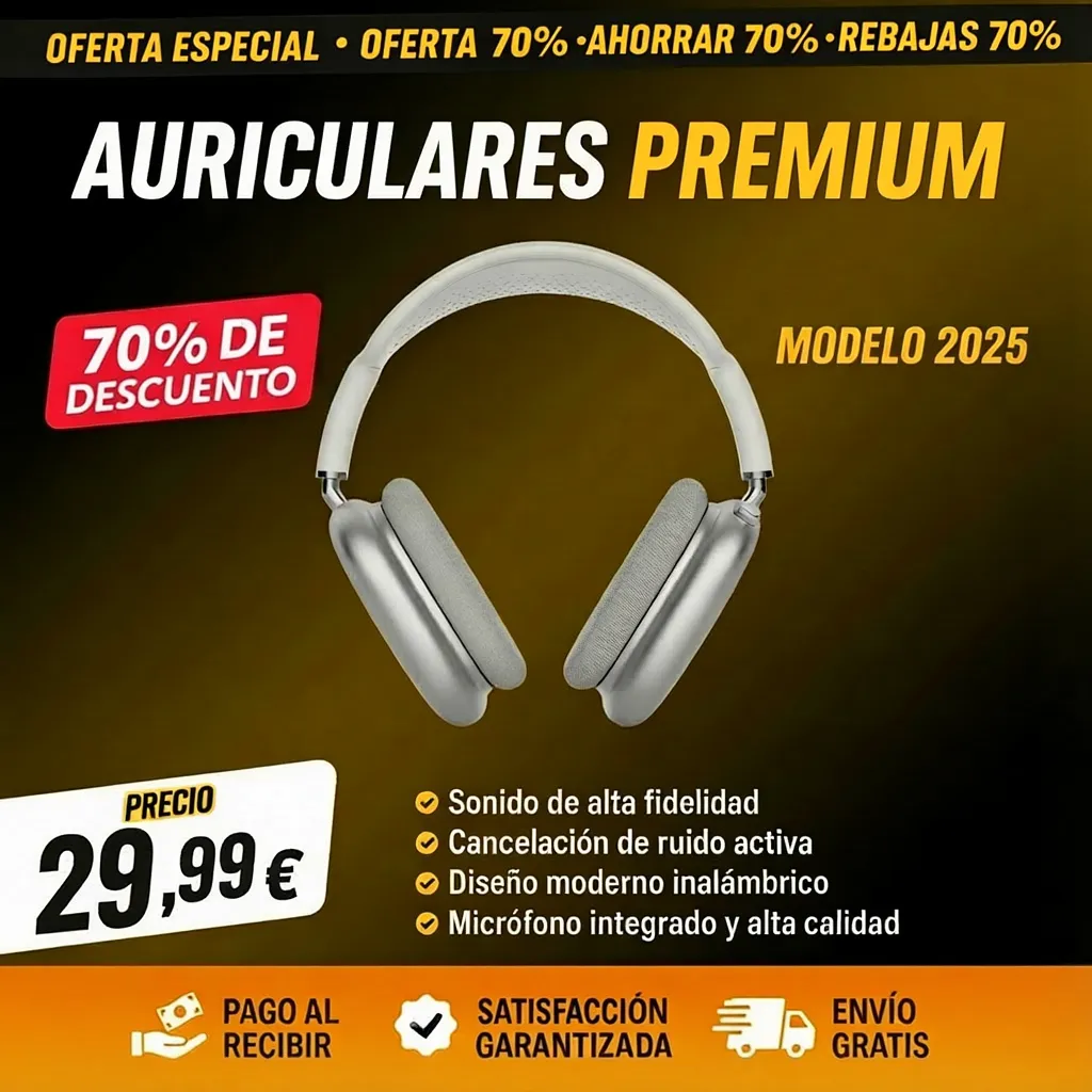 🎧 Auriculares PRO Max gris -70% SOLO HOY 🔥