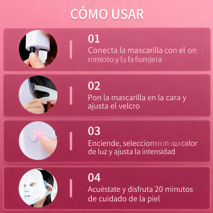 ✨Mascarilla LED de terapia💆‍♀️- La luz que transforma tu piel 💫